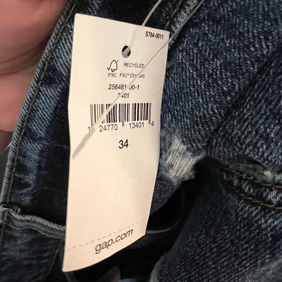 GAP 34 Denim Jean Indigo Cut Offs Dark Wash 3 inch Shorts NWT - Picture 3 of 11